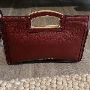 Michael Kors Berkley Legacy Large Leather Clutch Brandy